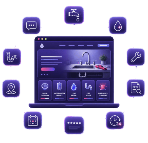 Plumbing company marketing — custom website and SEO managed by Dojo IT Solutions